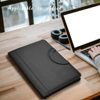 Padfolio - Carpeta de cartera de negocios de cuero vegano con calculadora - Portafolio con cremallera para mujeres y hombres