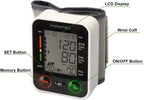 PARAMED Monitor automático de presión arterial de muñeca: kit de presión arterial de brazalete Bp + 2AAA y estuche de transporte - Detector de latidos cardíacos irregulares y función de memoria de 90