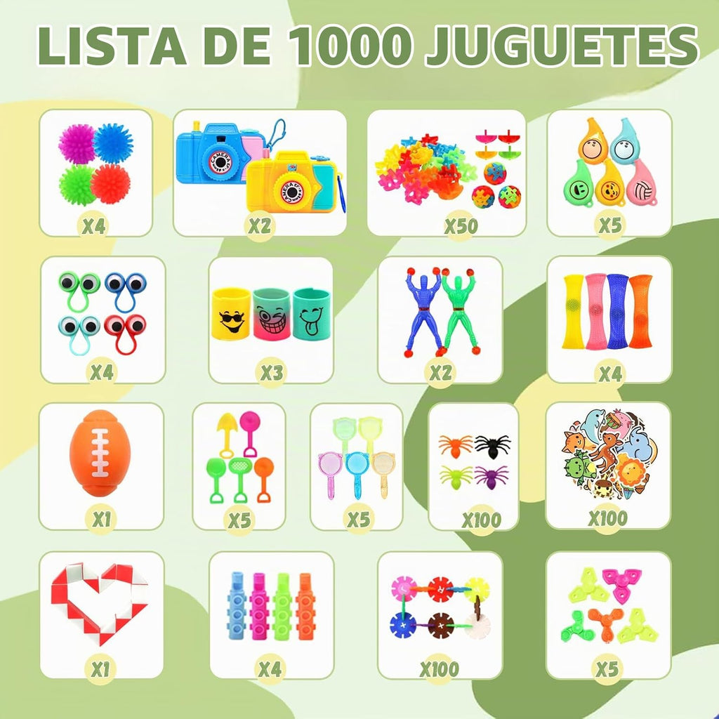 1000 juguetes para ansiedad a granel para bolsas de regalo, rellenos de piñata, juguetes de caja del tesoro para premios de aula, rellenos de calcetines de cumpleaños de carnaval, juguetes de