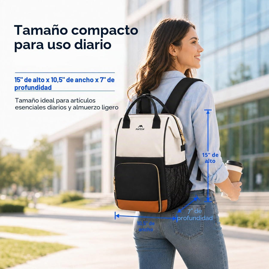 MATEIN Mochila de almuerzo aislada para mujer, mochila de trabajo p...