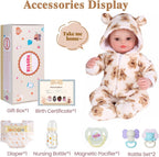 BABESIDE Muñecas de bebé Reborn realistas de 17 pulgadas con accesorios de