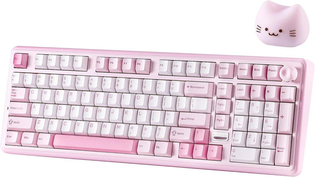 YUNZII B98 PRO QMK\/VIA Wireless Mechanical Gaming Keyboard, 96% La...