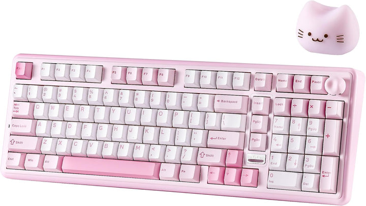 YUNZII B98 PRO QMK\/VIA Wireless Mechanical Gaming Keyboard, 96% La...