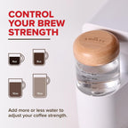Mini cafetera sin plástico de remolino, vertido, una sola porción