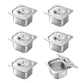 Hardura - Sartenes de acero inoxidable de 1/6 de tamaño de 4 pulgadas de