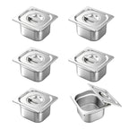Hardura - Sartenes de acero inoxidable de 1/6 de tamaño de 4 pulgadas de