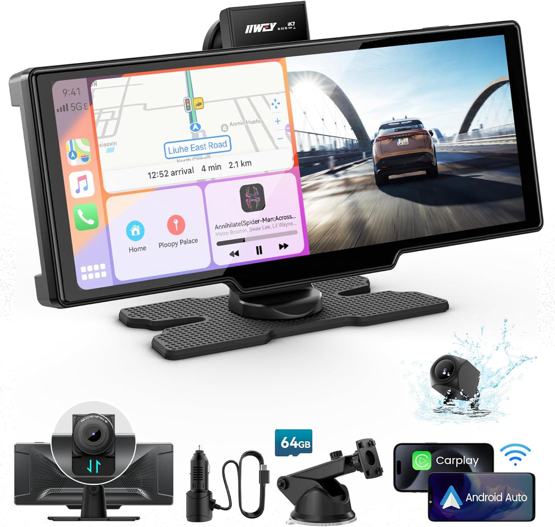 Pantalla portátil Apple Carplay estéreo de coche de 10