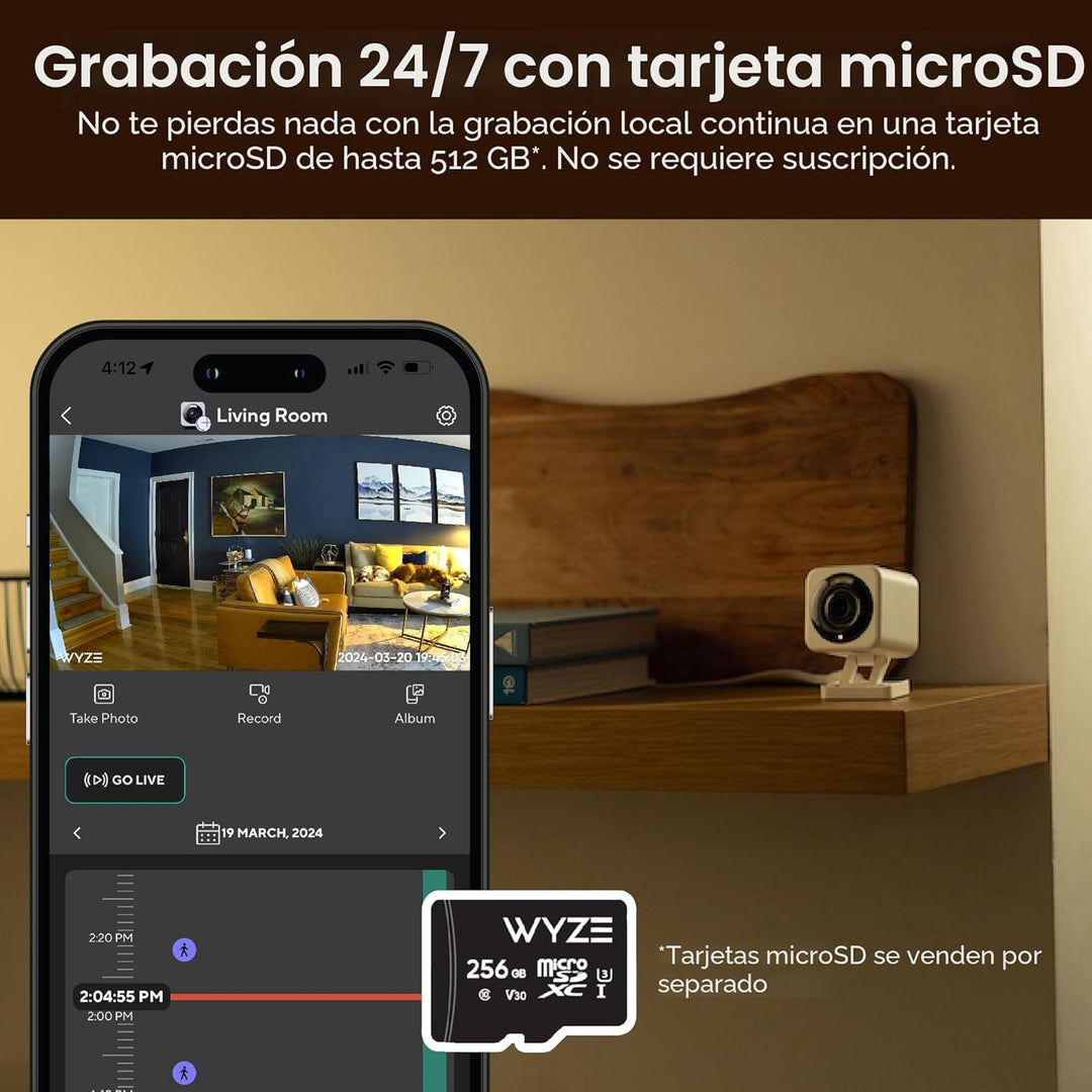WYZE Cam v4 (Modelo más reciente), Cámara de Seguridad AI de 2.5K,...