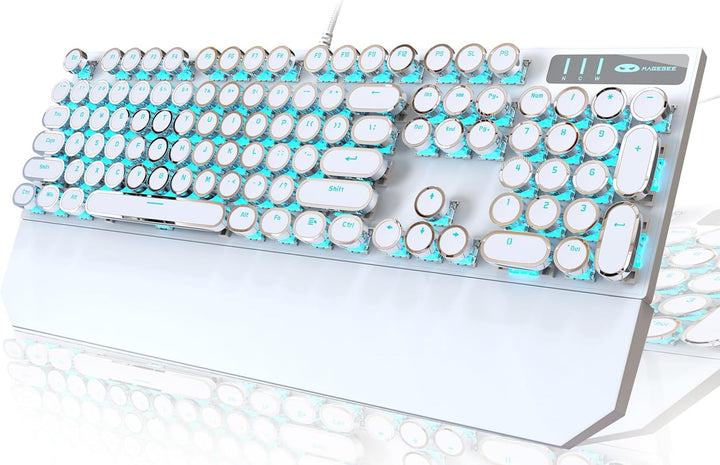 Camiysn Teclado Mecánico para Juegos Estilo Máquina de Escribir, Te...