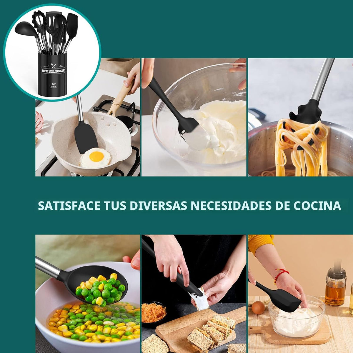 Umite Chef Juego de utensilios de cocina, 15 utensilios de cocina de