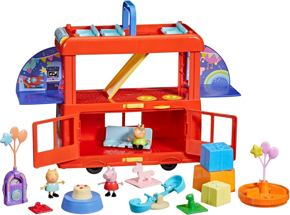 Peppa Pig Juego de autobús de fiesta 2 en 1 con 3 figuras