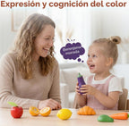 Lehoo Castle Wooden Play Food Set para Toddlers, Accesorios de Cocina de Juego