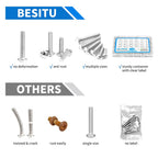 Kit surtido de tornillos de máquina de 720 piezas, #10-24#8-32#6-32#4-40 tornillos Phillips de cabeza plana con tuercas, pernos y arandelas planas surtidas, kit de tornillos de acero inoxidable con