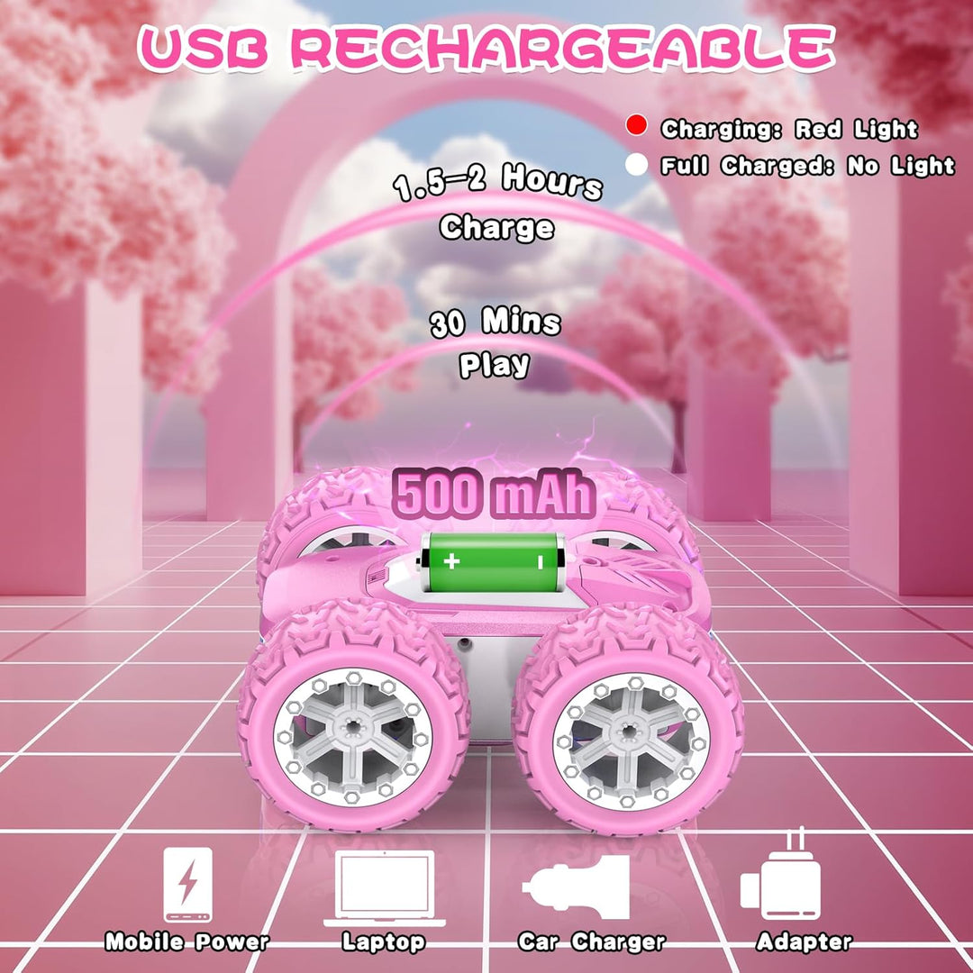 Automóvil de juguete rosa con control remoto para niñas, coches RC...