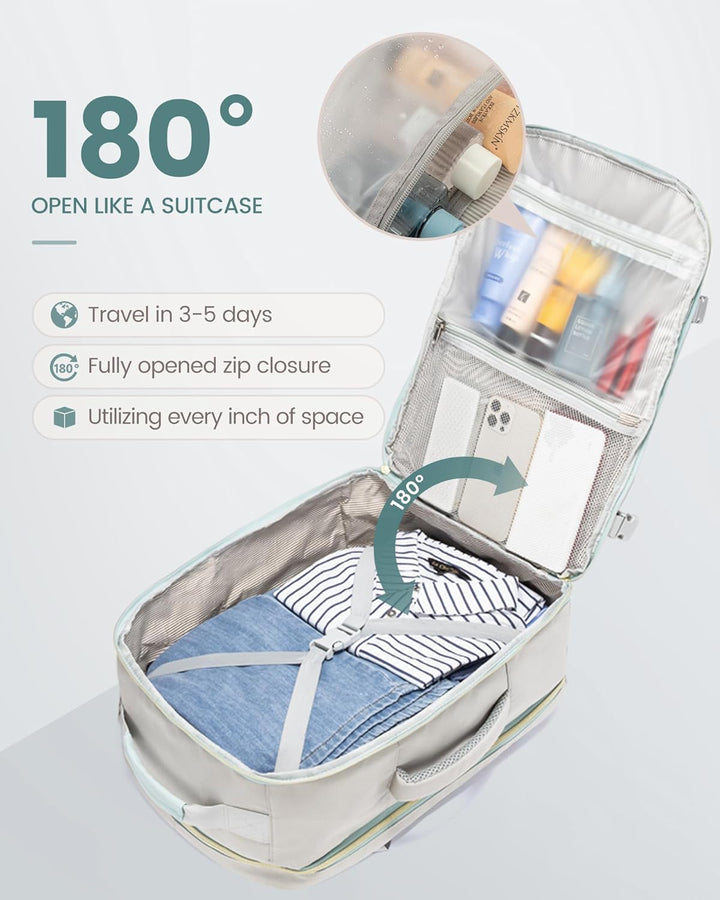 LOVEVOOK Mochila de viaje para mujeres y hombres, 40L, aprobada por...