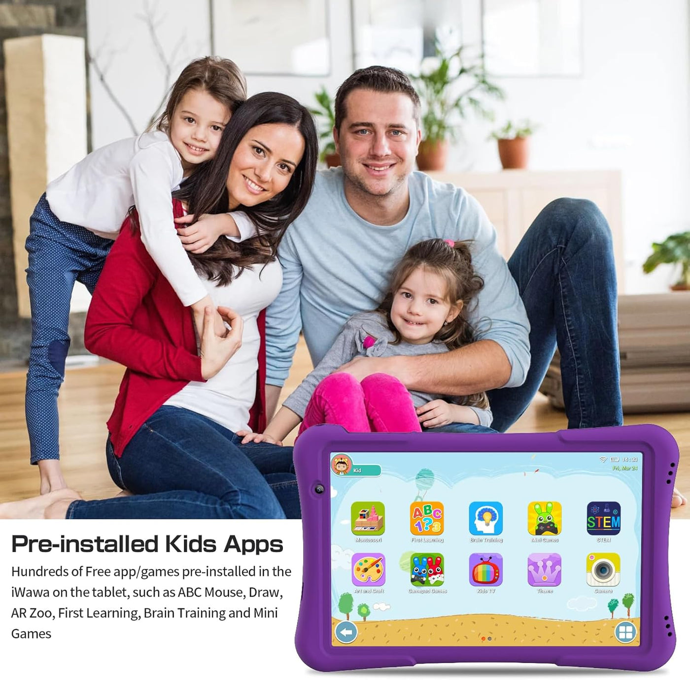 PRITOM Tabletas Android 14 de 10 pulgadas para niños, 32 GB, cuatro...