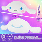 Hello Kitty Sanrio - Almohada de felpa esponjosa, cojín de felpa Kawaii decoración kawaii Cinnamoroll Kuromi, regalos para adolescentes y mujeres (cinamoroll blanco, 15.7 pulgadas de largo x 15.4 pulgadas de ancho)