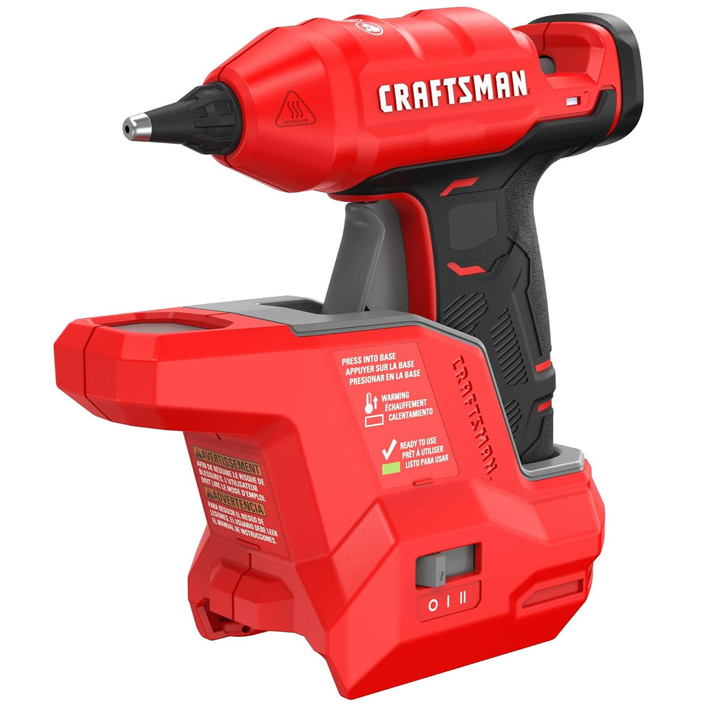 CRAFTSMAN V20 Mini Pistola de Pegamento Caliente Inalámbrica y Juego de Varillas con Luz LED, Calentamiento Rápido, Configuración de Doble Temperatura, Compacta, Batería Vendida Separadamente (CMGL100B)