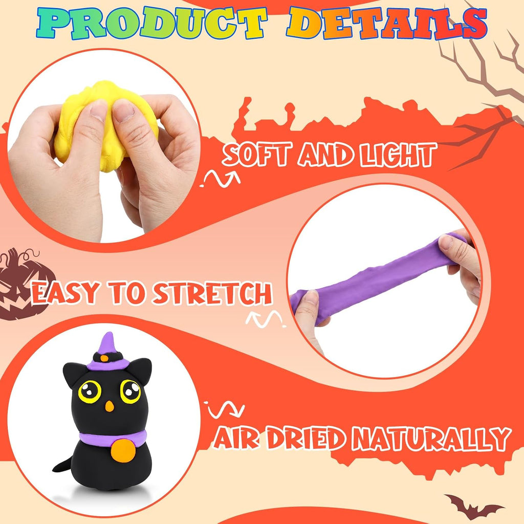 VioraWhite 144 piezas de arcilla para moldear que se seca al aire a granel 76 oz Halloween DIY