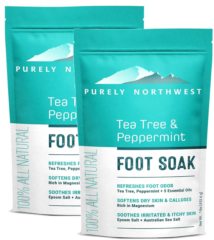 Baño de pies y cuerpo de sal de Epsom y aceite de árbol de té - Rep...