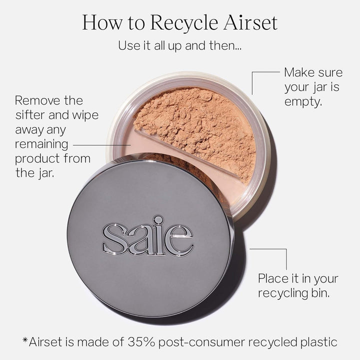 Saie Airset Radiant Loose Setting Powder - Polvo facial ligero para...