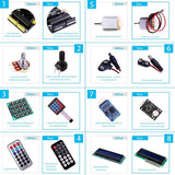 Kit inicial completo para Arduino Uno R3 con tutorial (63 artículos...