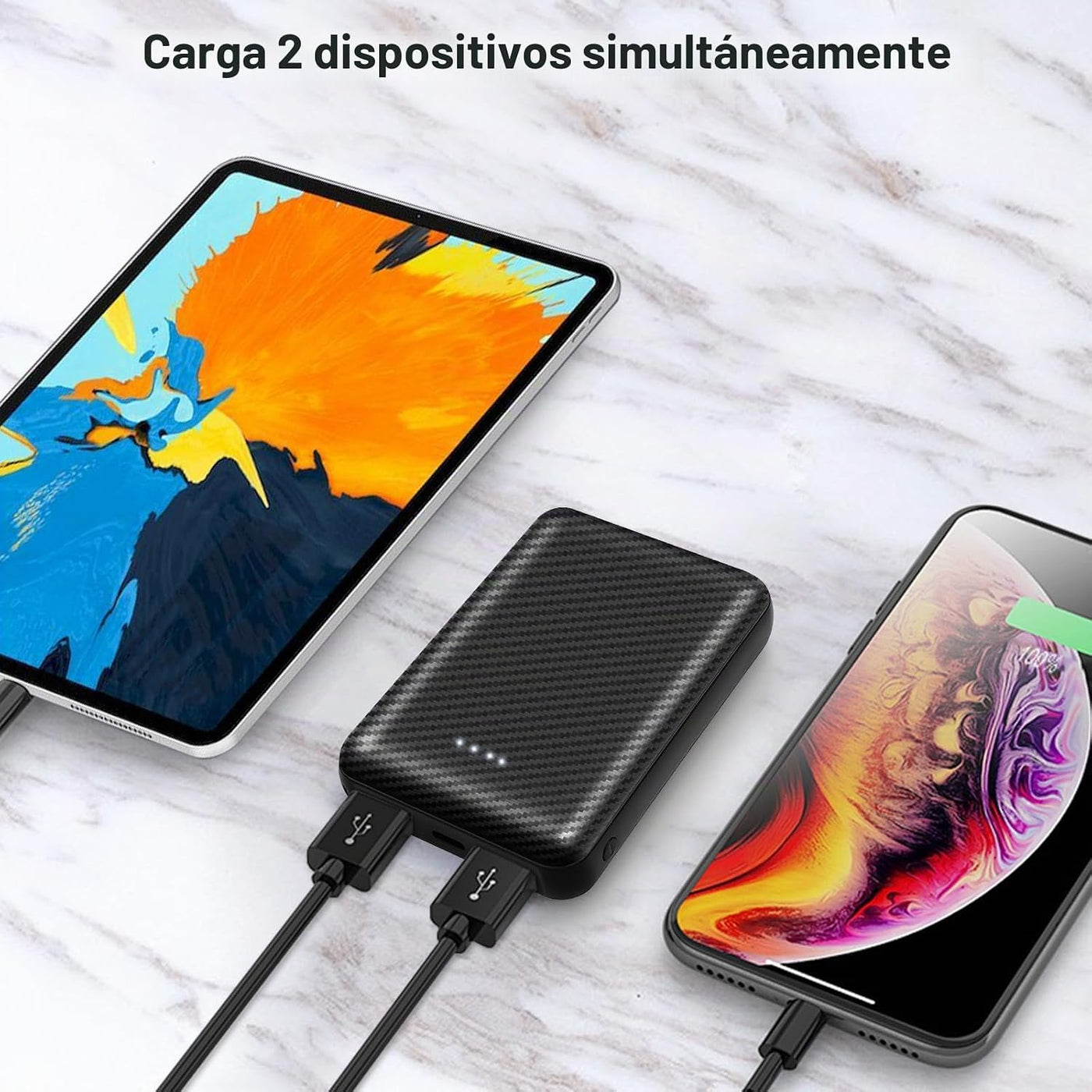 FERNIDA Cargador portátil de batería USB 5V 3A de 10000 mAh para ch...