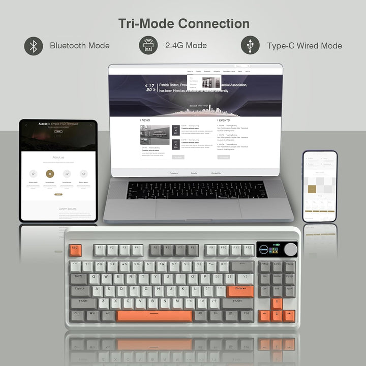 Womier M87 - Teclado mecánico 75% con pantalla inteligente TFT y pe...