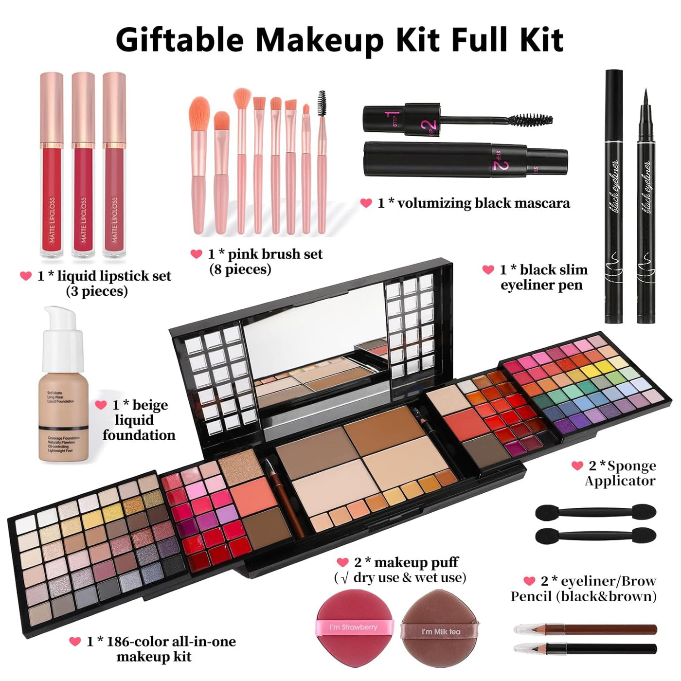 CHARMCODE Kit Completo de Maquillaje, Sets de Maquillaje para Mujer...