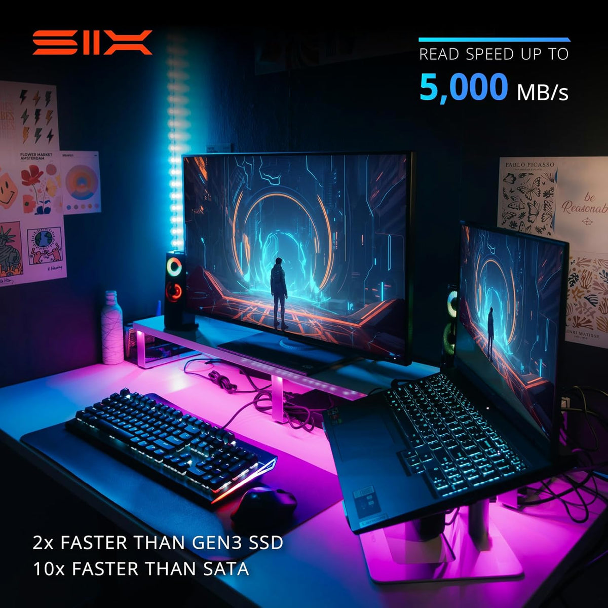 SIX NVME X7400 M.2 SSD PCIe 4.0-512GB m.2 2280 ssd, lectura hasta 5...