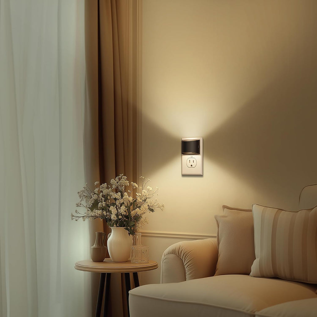 Lámpara Luz nocturna, luces nocturnas enchufables a la pared, ajustable, 3000 K