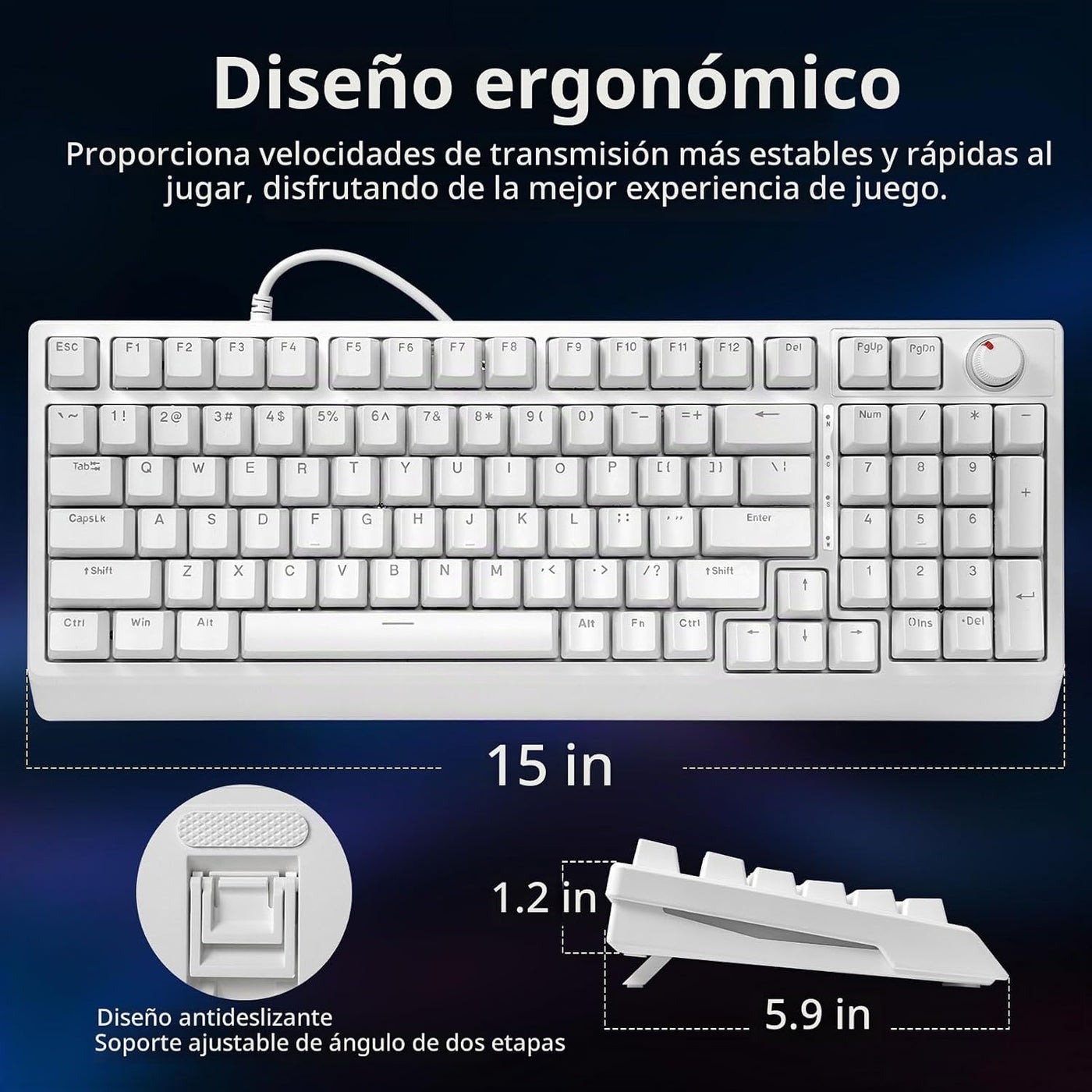 HUO JI Teclado mecánico para juegos con cable, 17 modos retroilumin...