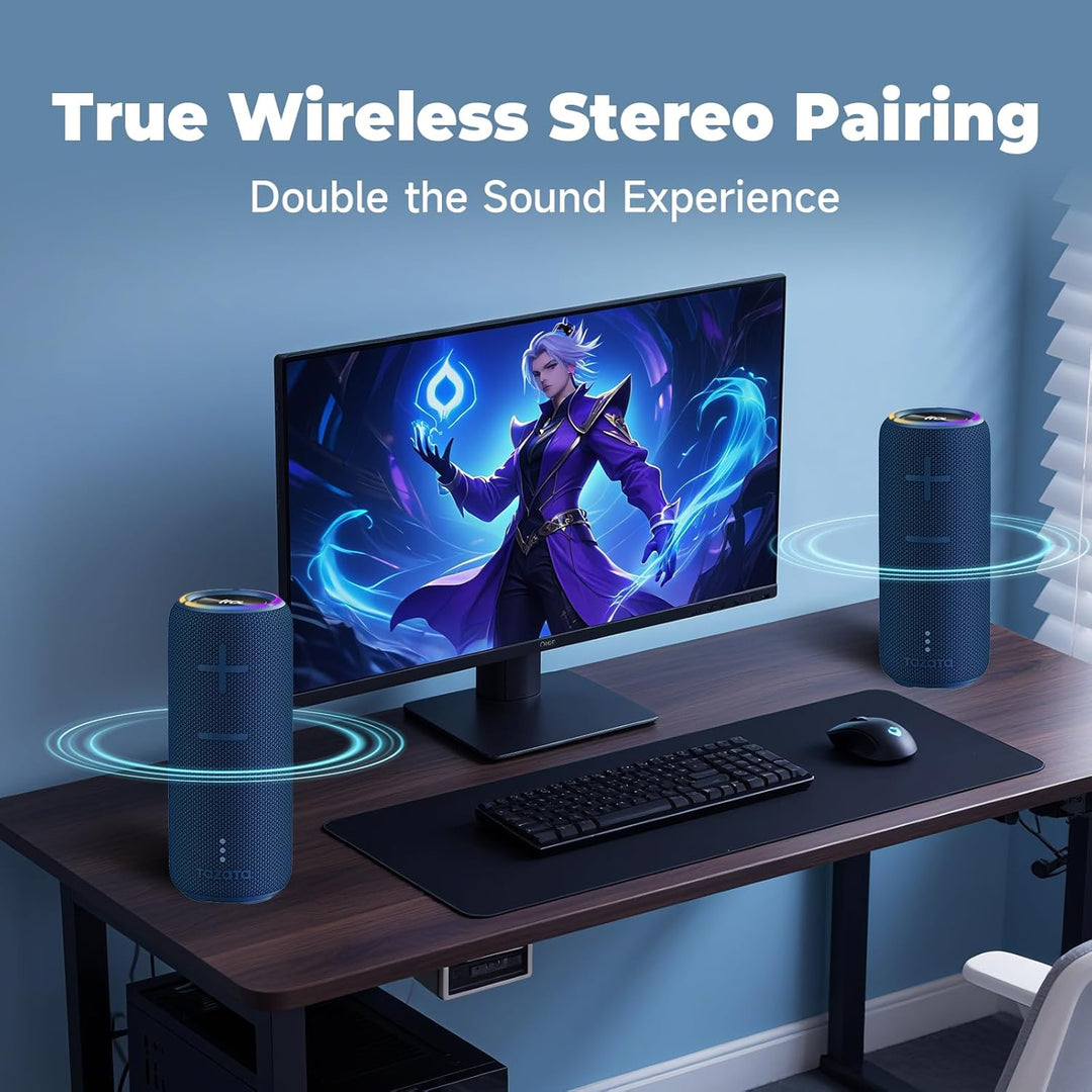 TAZATA Altavoz Bluetooth impermeable IPX7, sonido HD de 30 W, tiemp...