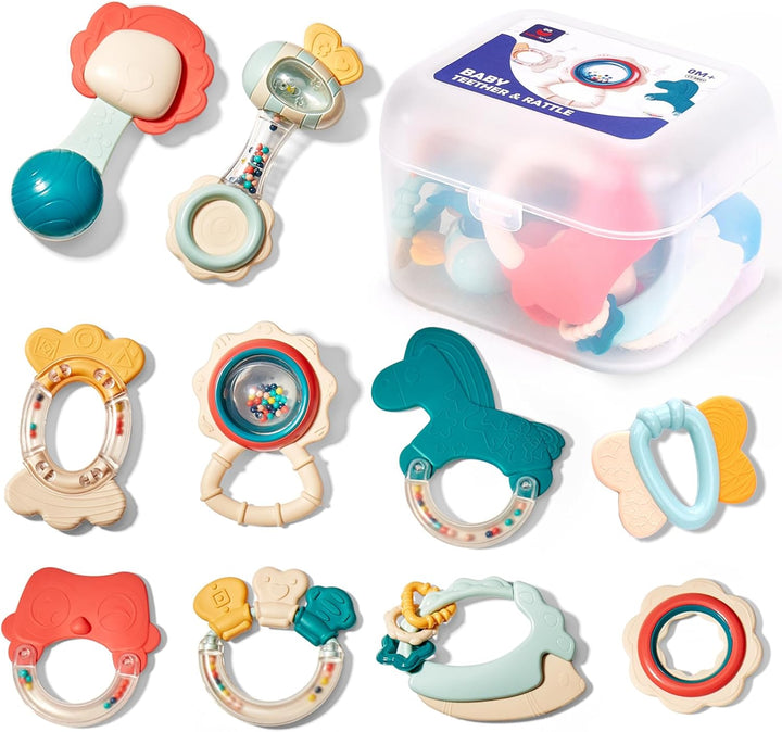 hahaland Juguetes para bebés de 0 a 6 meses, sonajeros para bebés,...