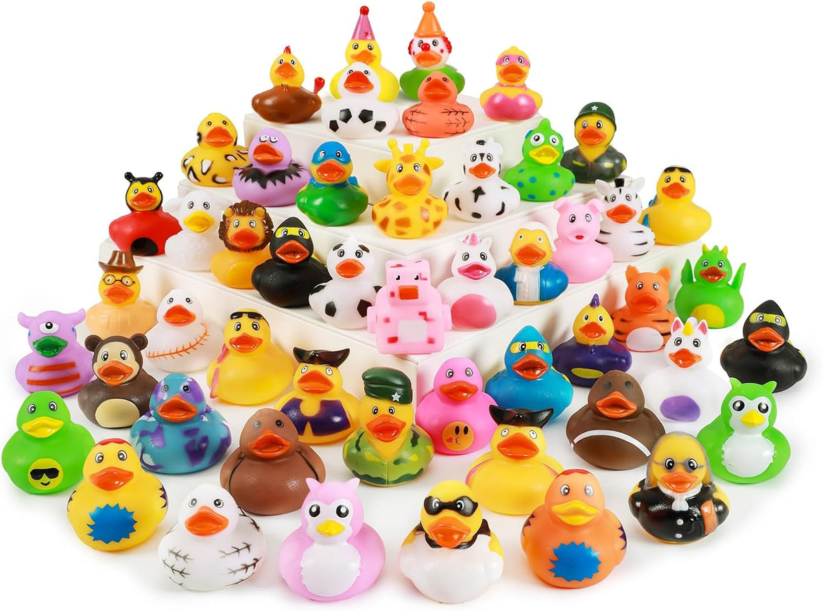 XY-WQ Paquete de 50 patos de goma para patitos Jeeps, surtido de juguetes