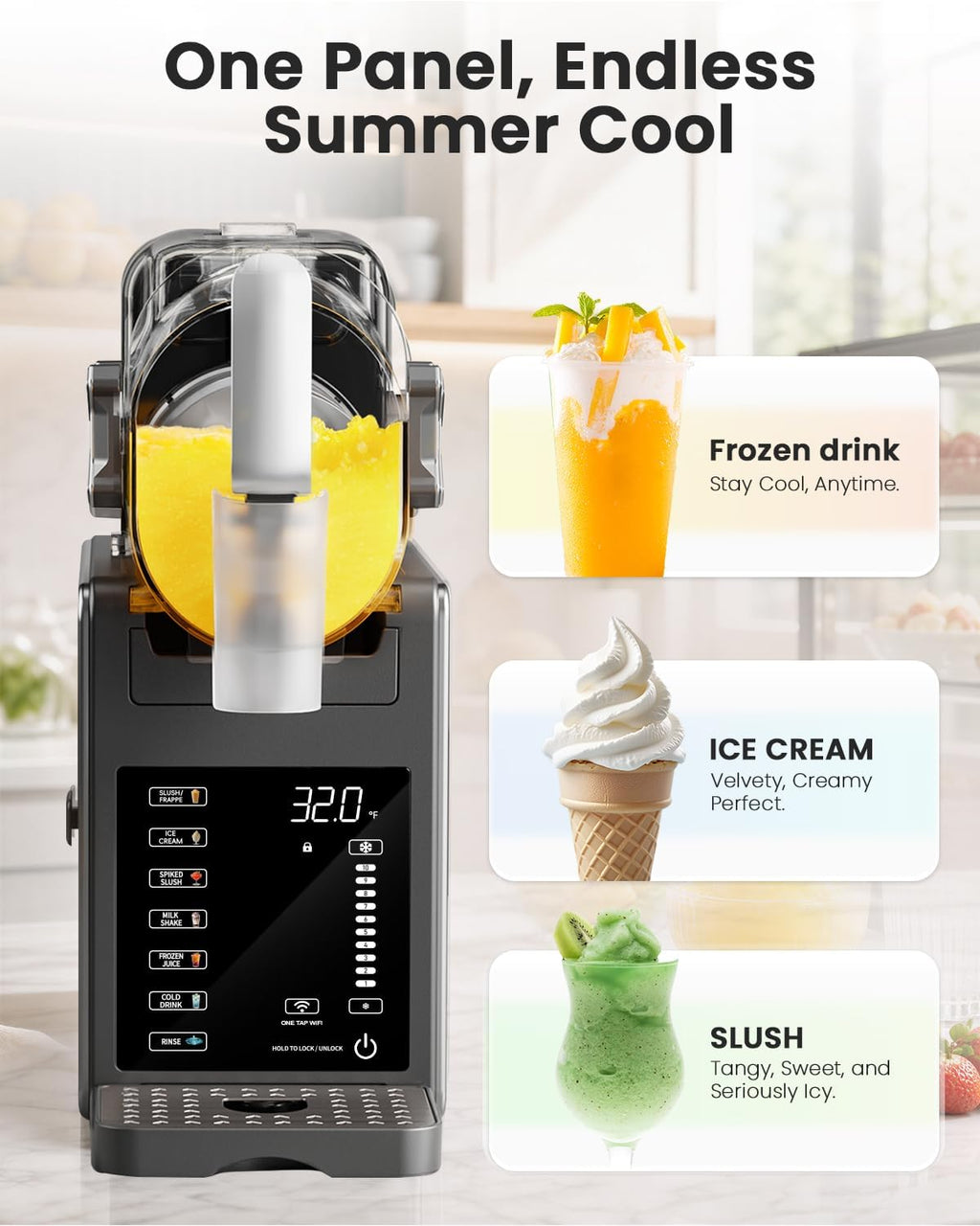 Máquina de granizado con control de aplicación WiFi, máquina de helados, 6