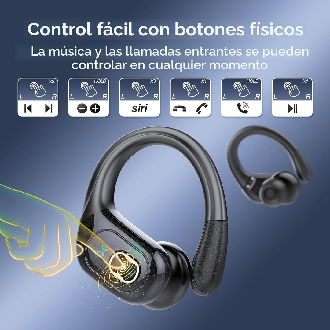 Auriculares inalámbricos Bluetooth 5.4 de 75 horas para deporte, au...