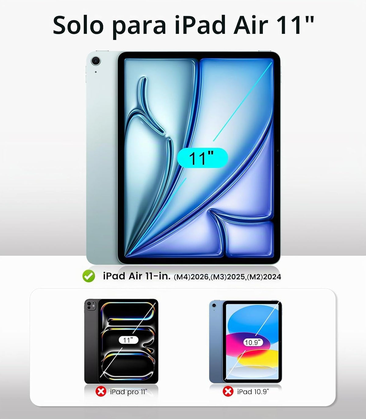para iPad Air Protector de Pantalla 11 Pulgadas M4/M3/M2