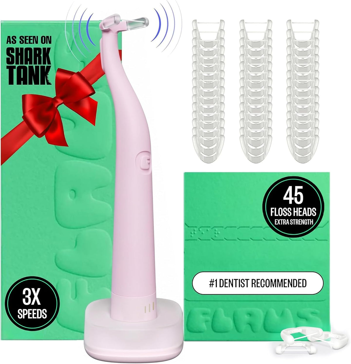 FLAUS Hilo dental eléctrico - Tejido extra fuerte - Removedor de placa de