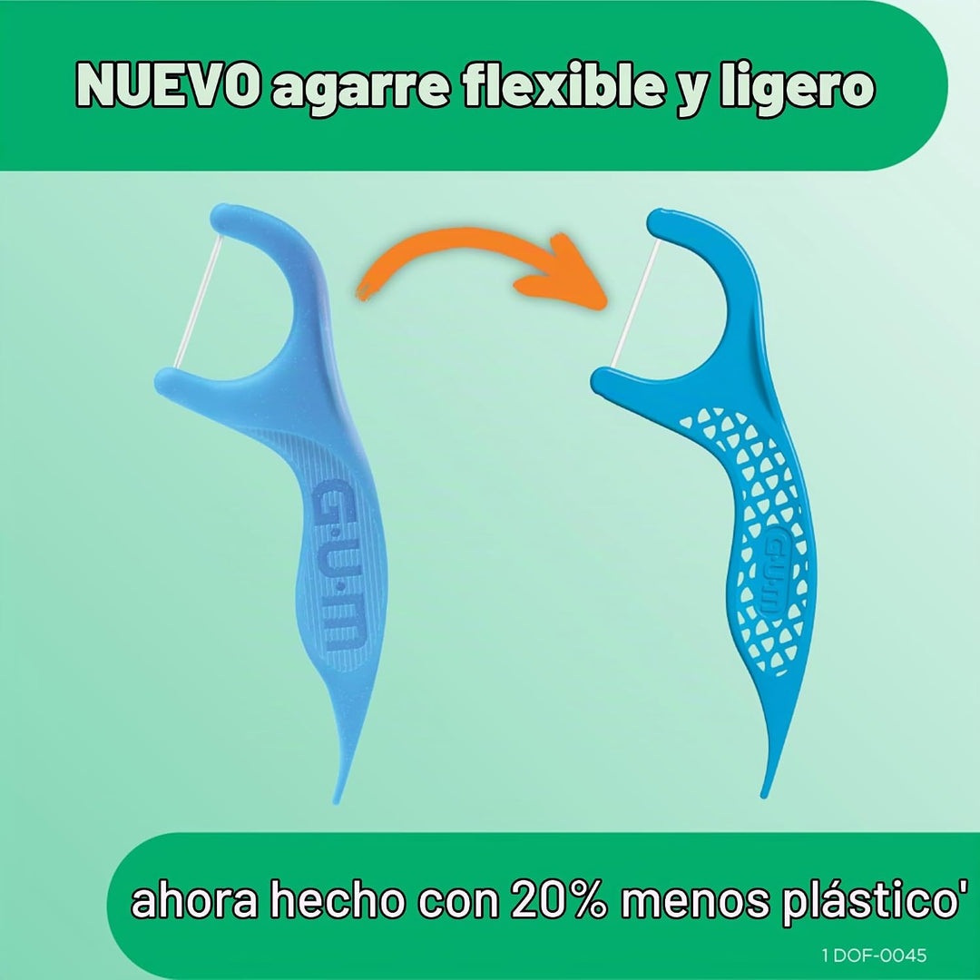 GUM Advanced Care - Púas de hilo dental para adultos con vitamina E...