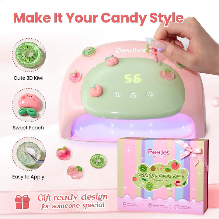 Beetles - Lámpara de uñas UV, luz de uñas de gel rosa caramelo con...
