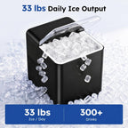 Máquina de hielo para encimera, 33 libras/día, 10 balas de hielo