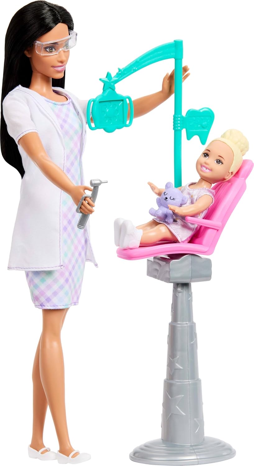 Barbie Careers - Juego de dentista con muñeca morena con