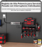CCCEI Protector de sobretensiones resistente, calibre 12, puertos USB. Gris
