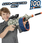 Juguete eléctrico automático con alcance, JakMean Toy Blaster con 30 clips de dardos y 100 dardos de espuma, juegos de disparos al aire libre, juguetes para niños y niñas adultos de 6 a 12 años, regalos para cumpleaños, Navidad, verde
