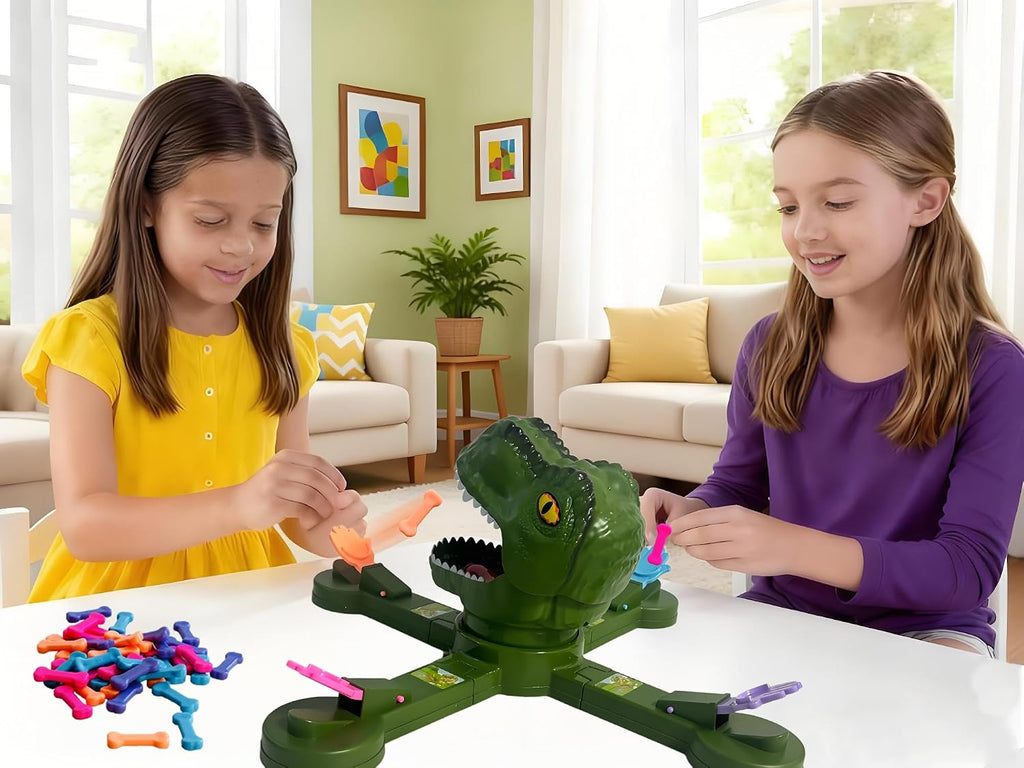 Juego de mesa clásico de dinosaurio de alimentación, juego de disparos de acción multijugador, juguete de huesos de comer dinosaurios, divertido desafío de velocidad de reacción para niños