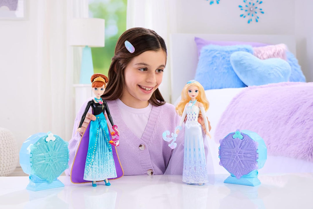 Mattel Disney Frozen Muñeca de moda Anna con accesorios y 8 sorpres...