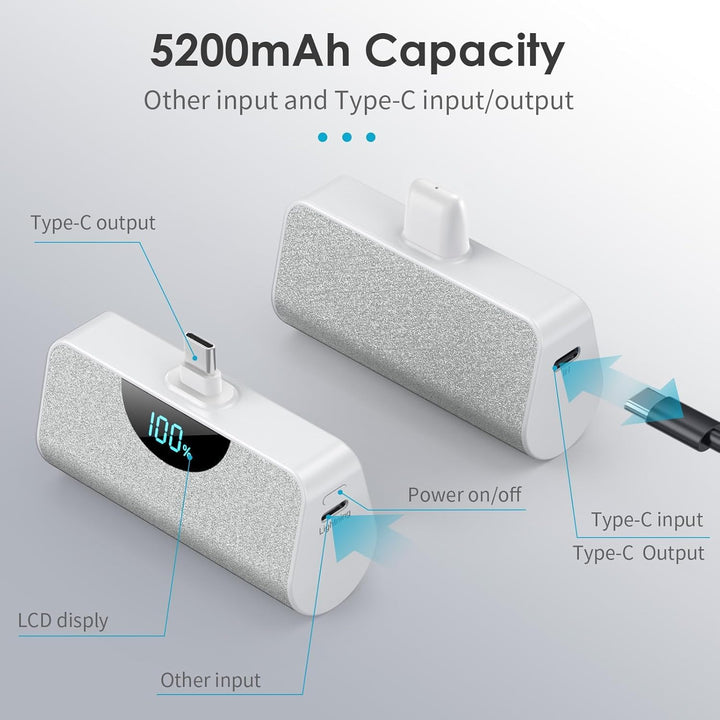 [Paquete de 2] Cargador portátil para iPhone 17\/16\/15,5200mAh PD...