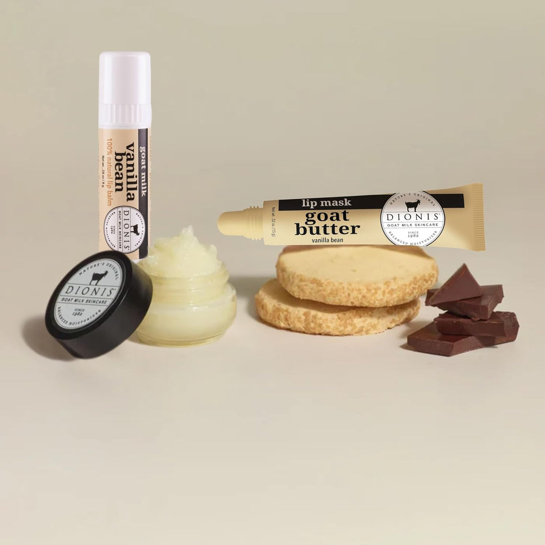 Dionis Kit de Cuidado de Labios de Leche de Cabra con Vainilla de 3...
