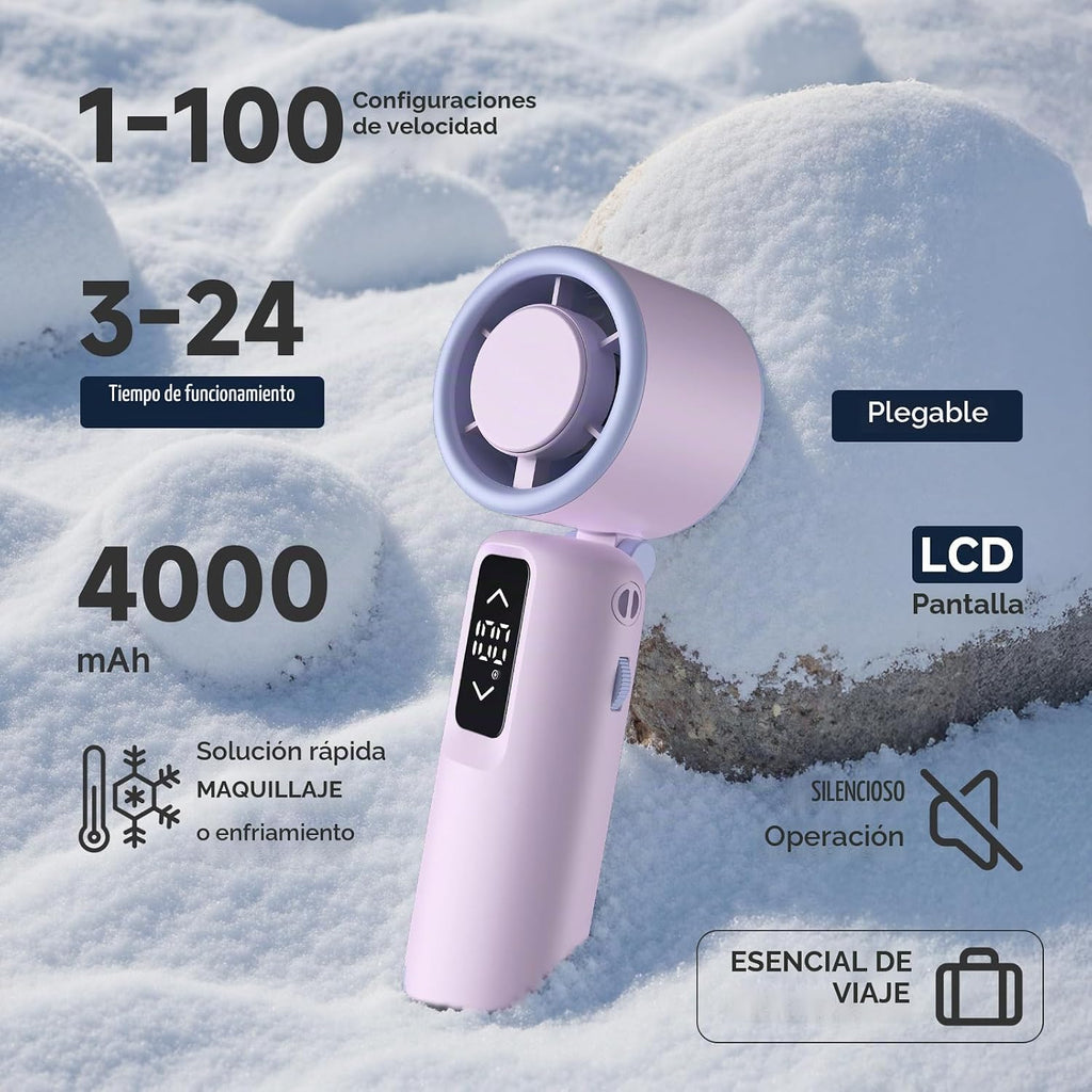 Guirngou Ventilador turbo portátil de mano, viento de 1 a 100 veloc...